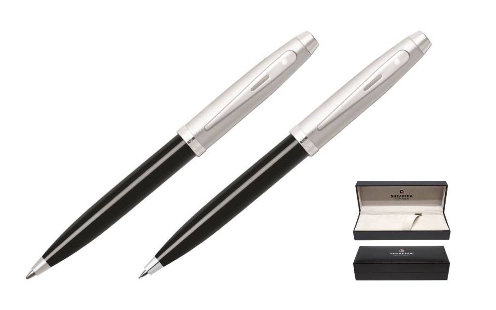 9313 Zestaw (długopis i ołówek automatyczny) Sheaffer kolekcja 100, czarny, wykończenia chromowane