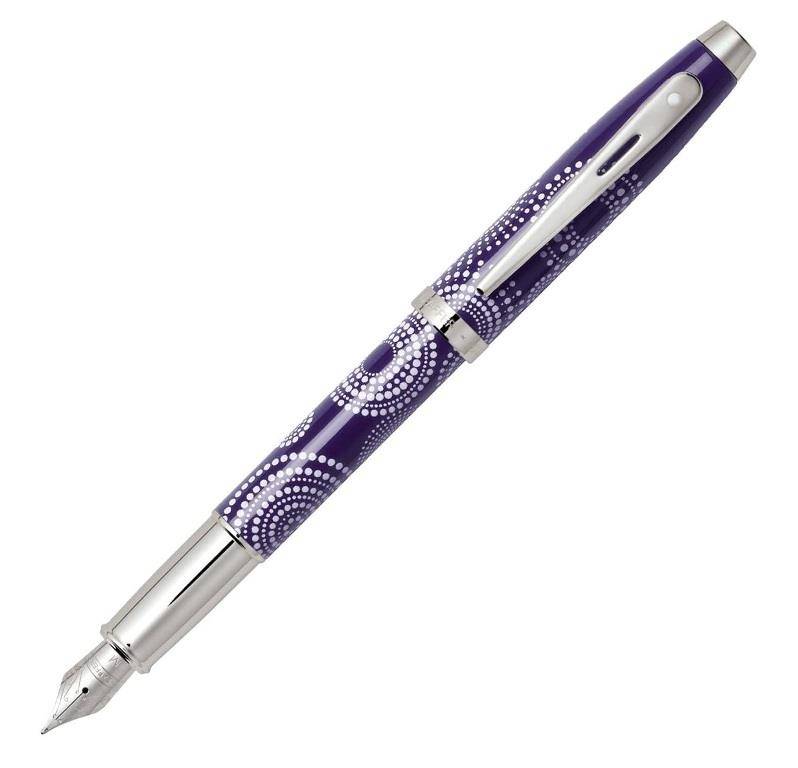 9271 Pióro wieczne Sheaffer kolekcja 100, fioletowy, wzór, wykończenia chromowane