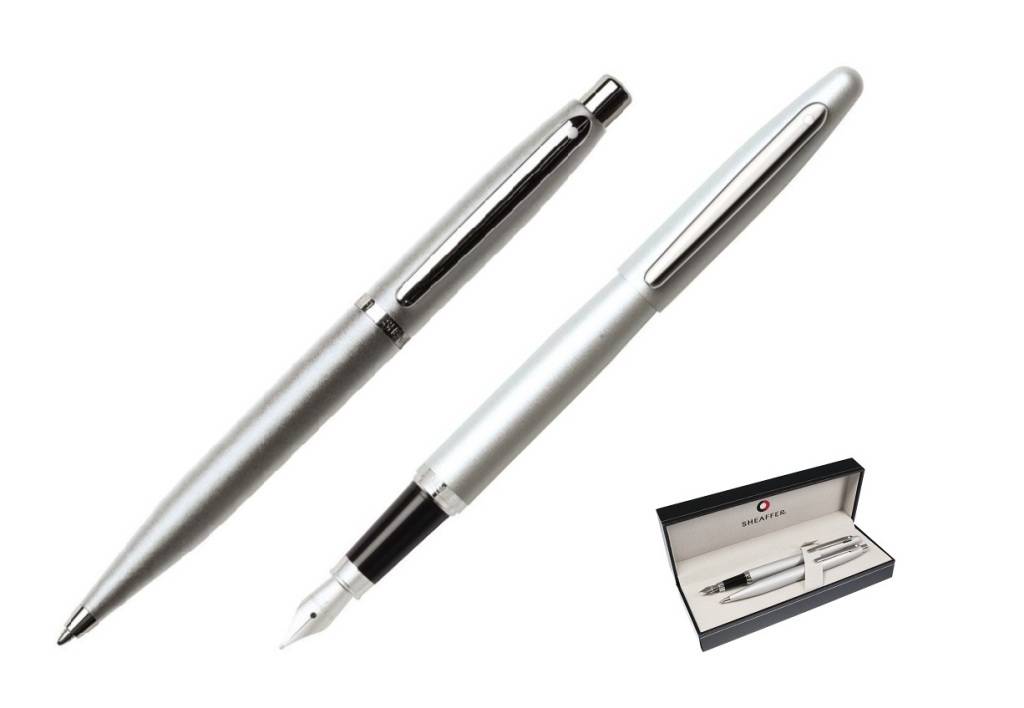 9400 Zestaw (pióro wieczne i długopis) Sheaffer VFM, srebrny, wykończenia niklowane
