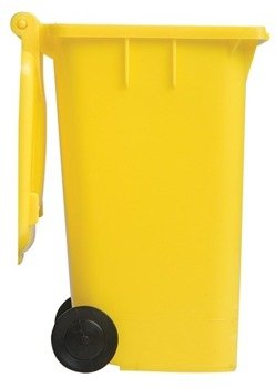 Pojemnik na przybory do pisania "kontener na śmieci", żółty V2565-08